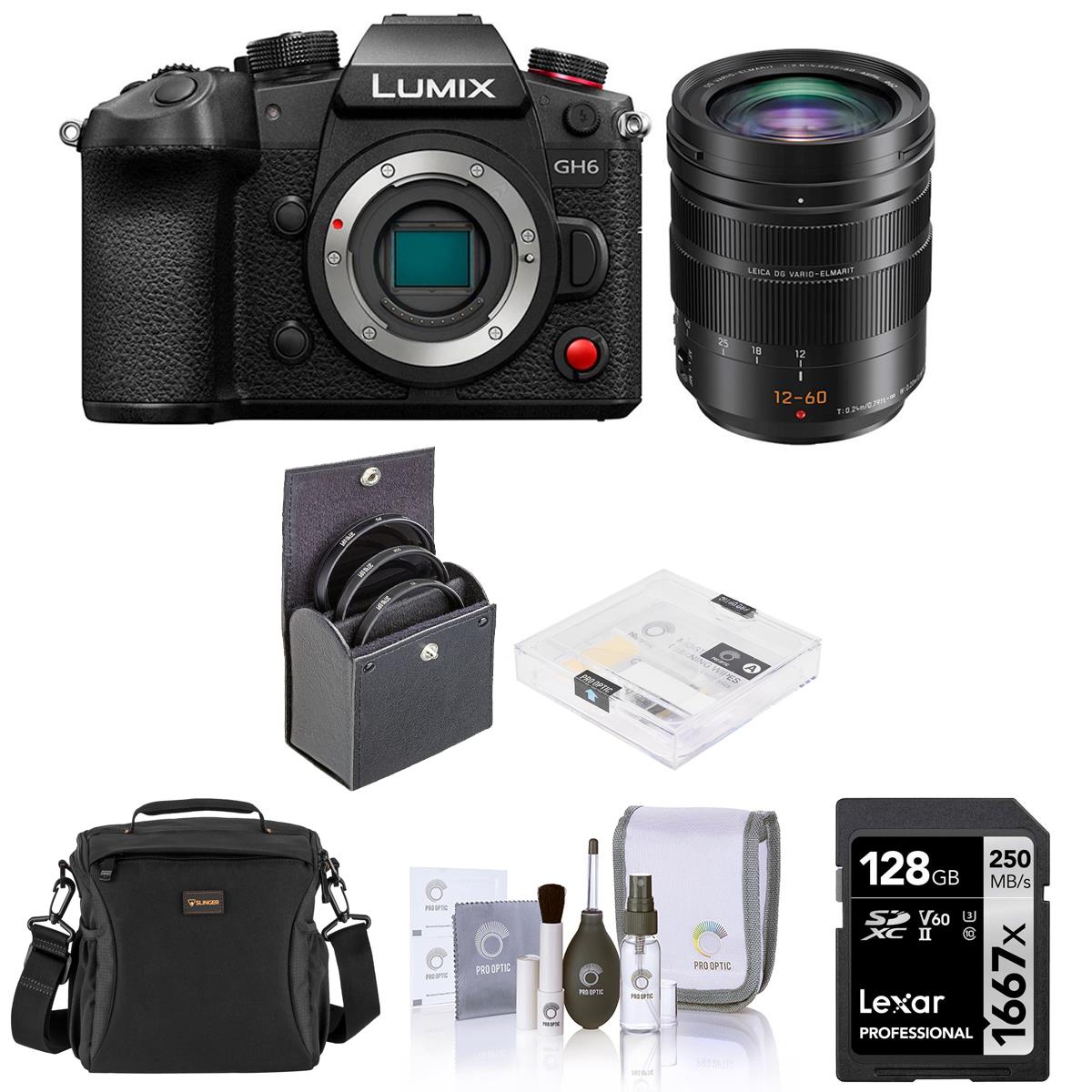 Image of Panasonic Lumix GH6 Mirrorless Camera with 12-60mm Lens with Accessories Kit