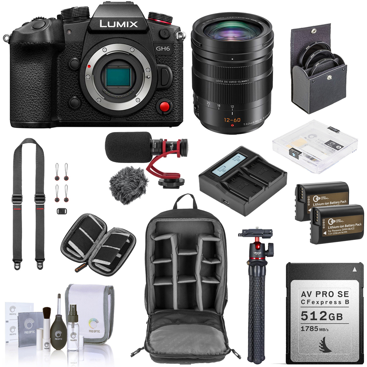 Image of Panasonic Lumix GH6 Mirrorless Camera with 12-60mm Lens with Complete Acc. Kit