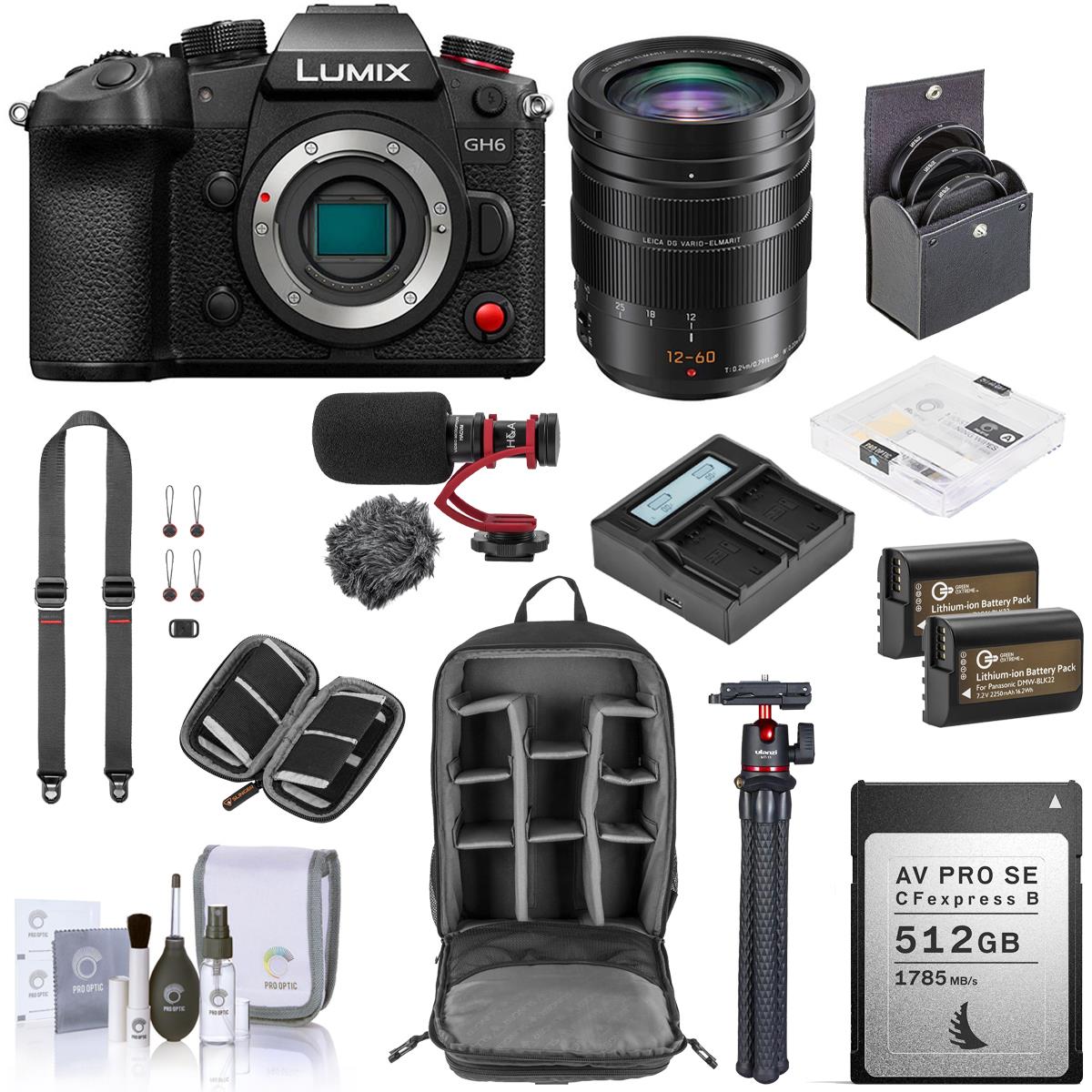 Panasonic Lumix GH6 Mirrorless Camera with 12-60mm Lens with Complete Acc. Kit