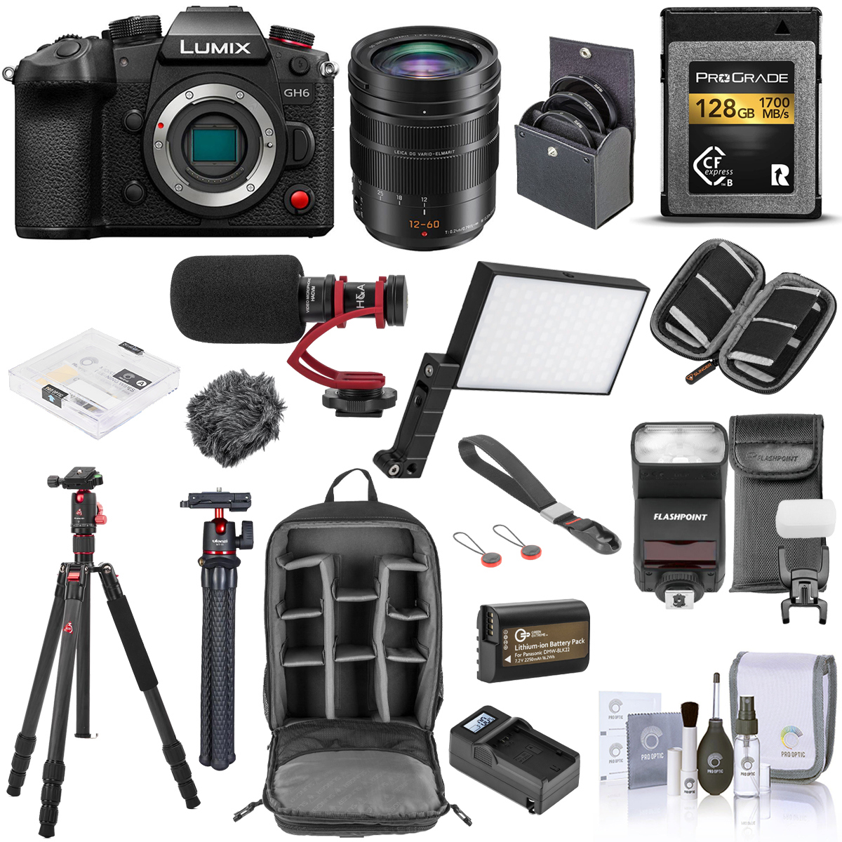 Image of Panasonic Lumix GH6 Mirrorless Camera with 12-60mm Lens with Photography Kit