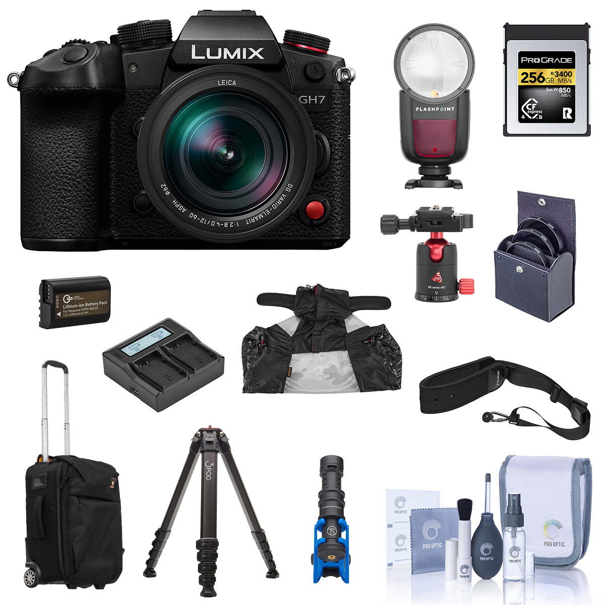 

Panasonic LUMIX GH7 Camera with 12-60mm f/2.8-4 Lens, Bundle with Complete Kit