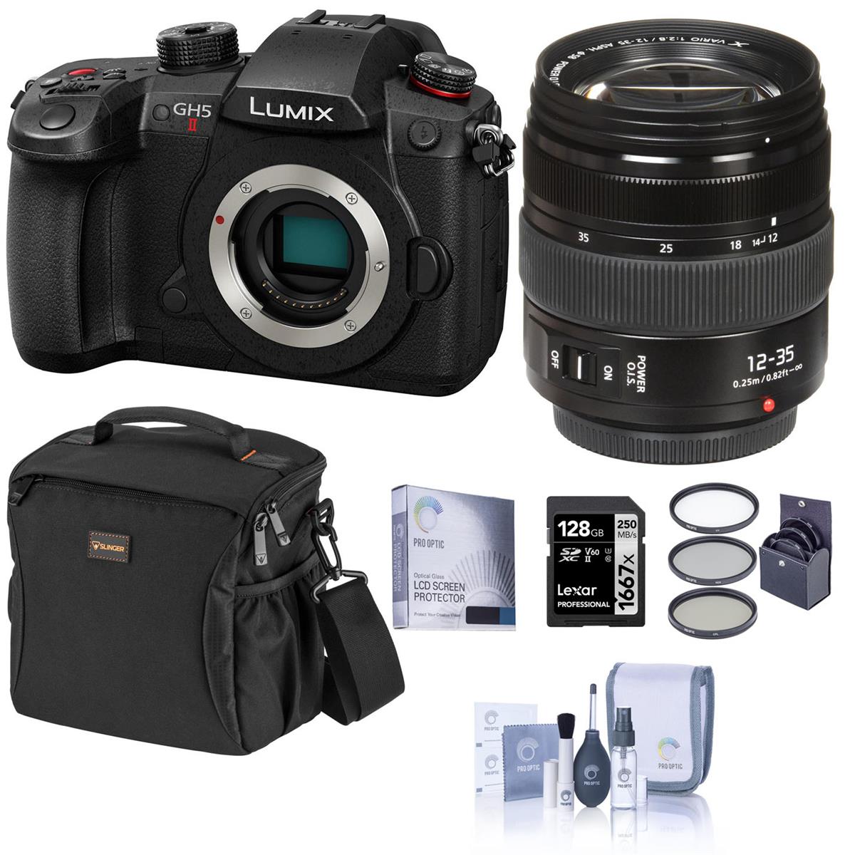Panasonic Lumix GH5 II Mirrorless Camera with 12-35 F/2.8 Lens, Accessories Kit