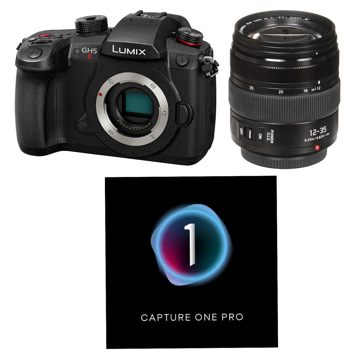 Image of Panasonic Lumix GH5 II Mirrorless Camera with 12-35 F/2.8 Lens with Capture One