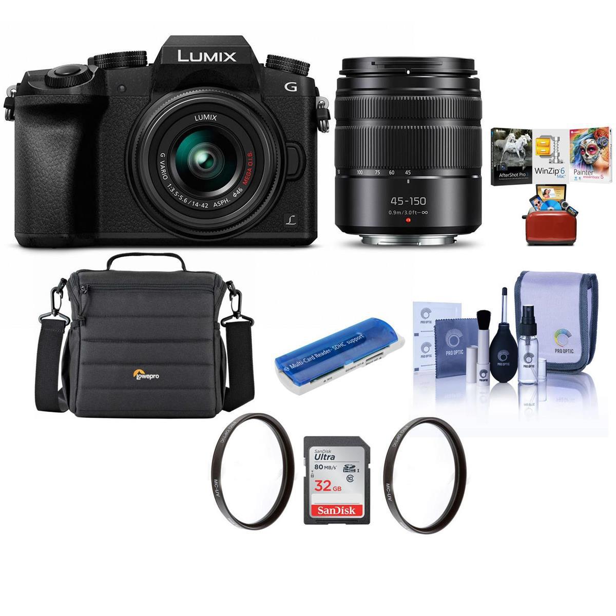 Image of Panasonic Lumix DMC-G7 Camera w/14-42mm &amp; 45-150mm lens