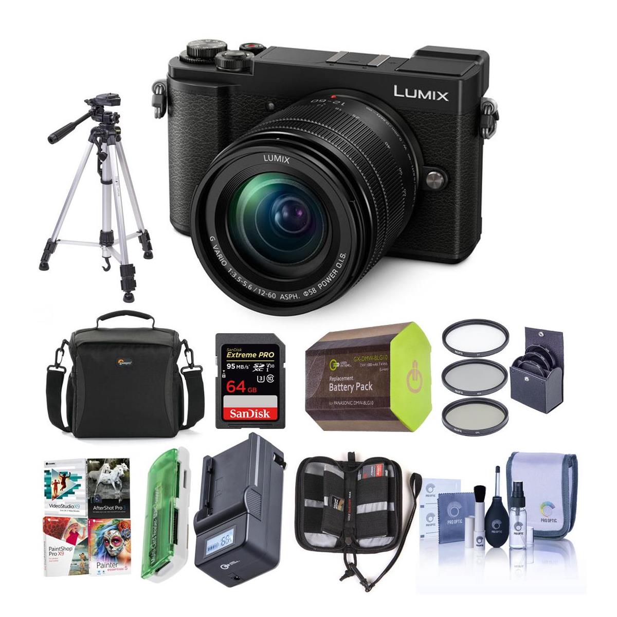 Panasonic Lumix DC-GX9 20.3MP Mirrorless Camera with 12-60mm Lens, W/Premium Kit
