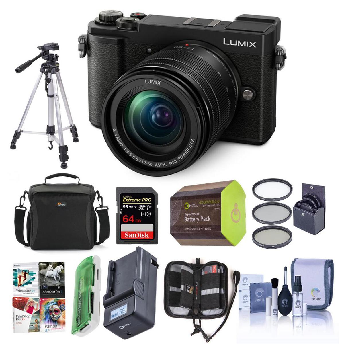 

Panasonic Lumix DC-GX9 20.3MP Mirrorless Camera with 12-60mm Lens, W/Premium Kit