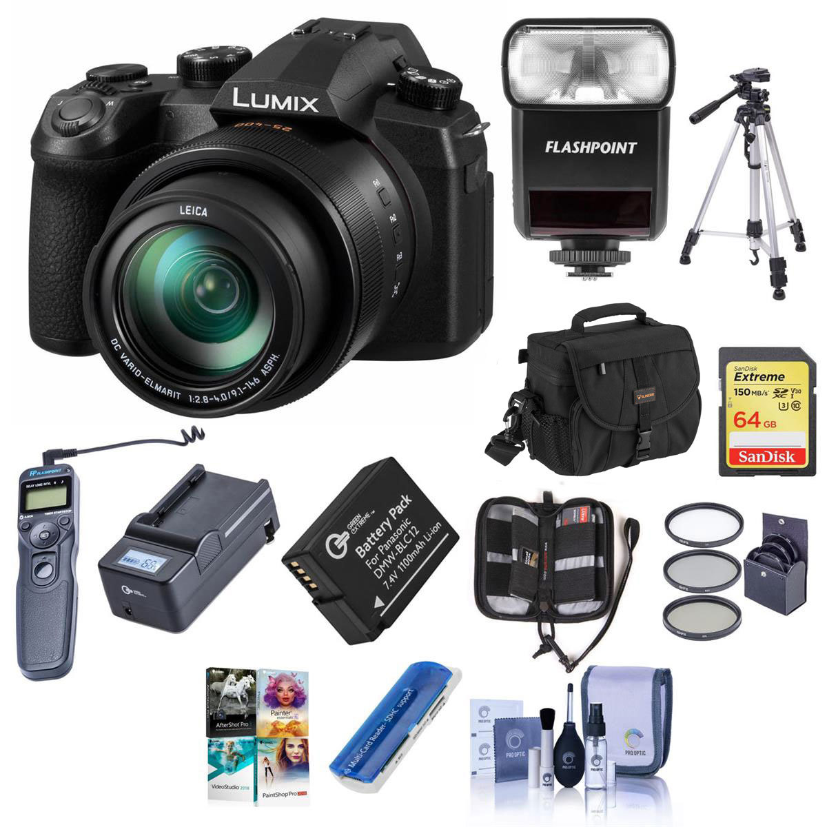 

Panasonic LUMIX DC-FZ1000M2 Camera with 25-400mm f/2.8-4 Lens, With Accessories