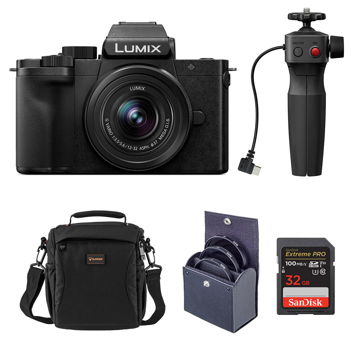 Image of Panasonic LUMIX DC-G100D Camera w/12-32mm Lens &amp; Tripod Grip with Included Value