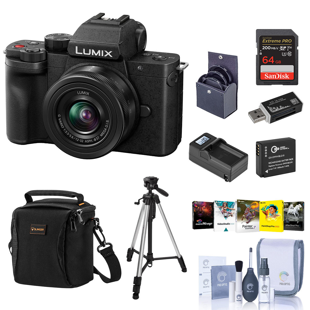 Image of Panasonic Lumix DC-G100 Camera Black with 12-32mm Lens W/Essential Acc. Bundle