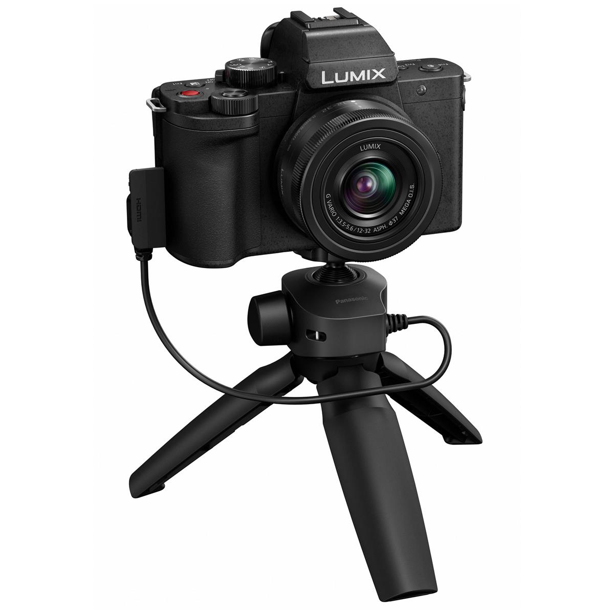 Image of Panasonic Lumix DC-G100 Camera Black with G Vario 12-32mm Lens &amp; Tripod/Grip