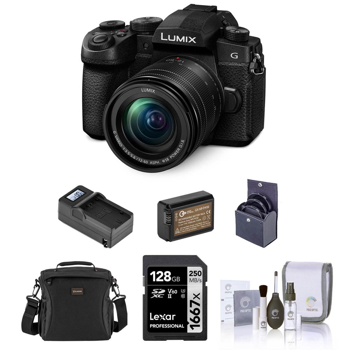 Image of Panasonic Lumix G95 Mirrorless Camera with 12-60mm Lens with Essential Acc Kit