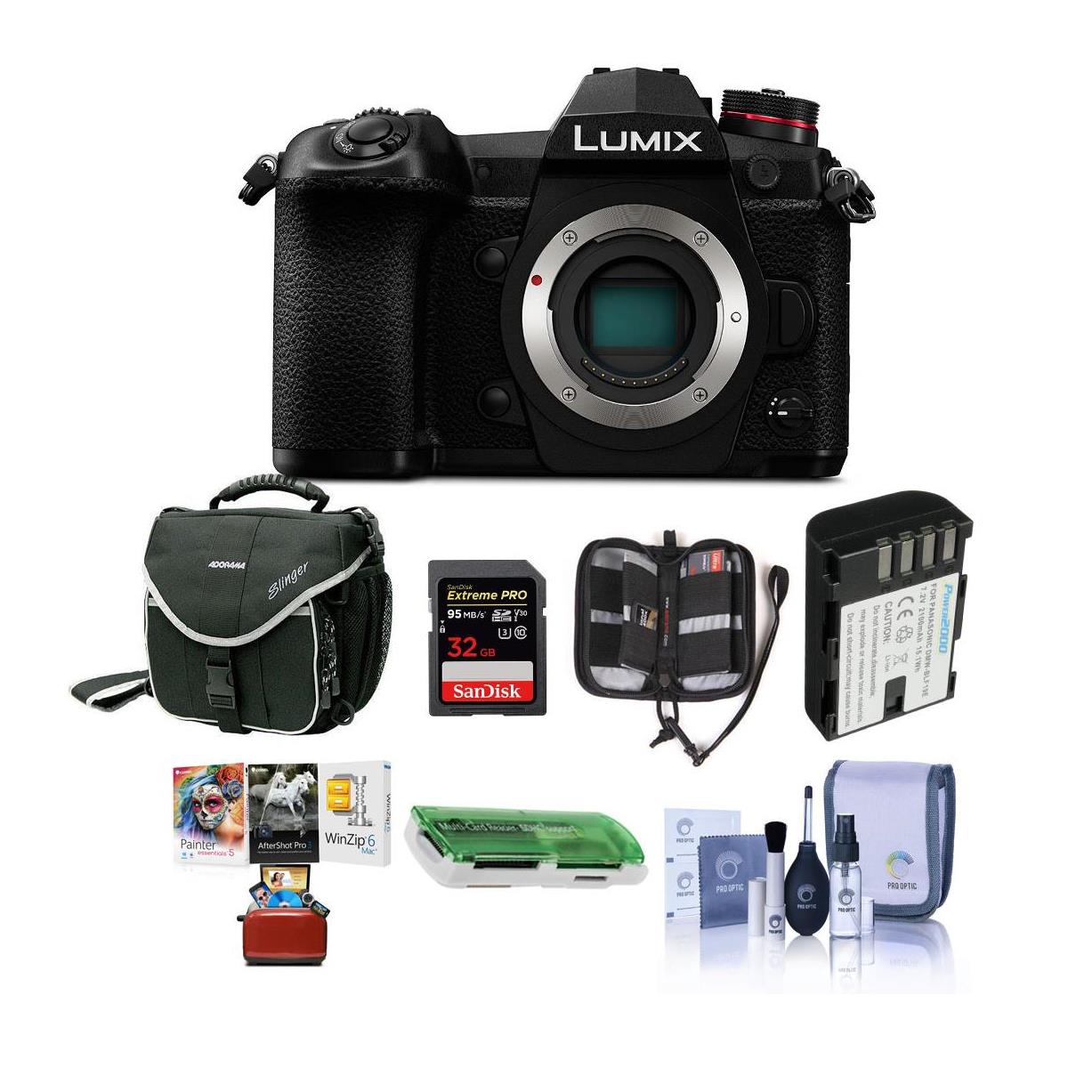Panasonic Lumix G9 Mirrorless Camera Body, Black With Free Mac Accessory Bundle