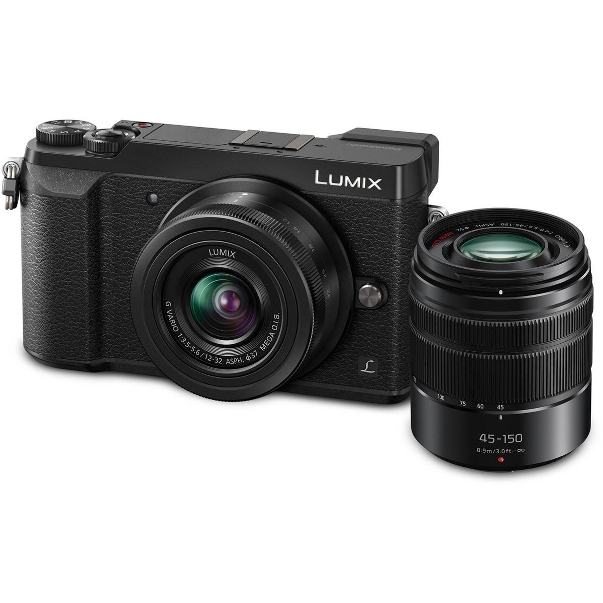 Panasonic Lumix DMC-GX85 Mirrorless w/12-32mm & 45-150mm Lenses, Black