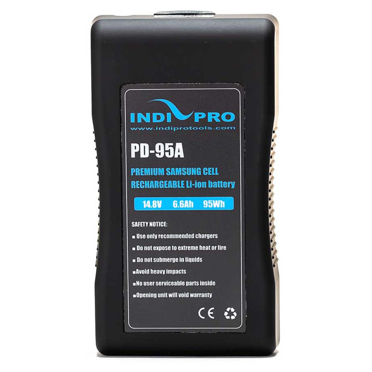 

IndiPRO Compact 95Wh 14.8V 3-Stud Gold-Mount Li-Ion Battery with LED Display