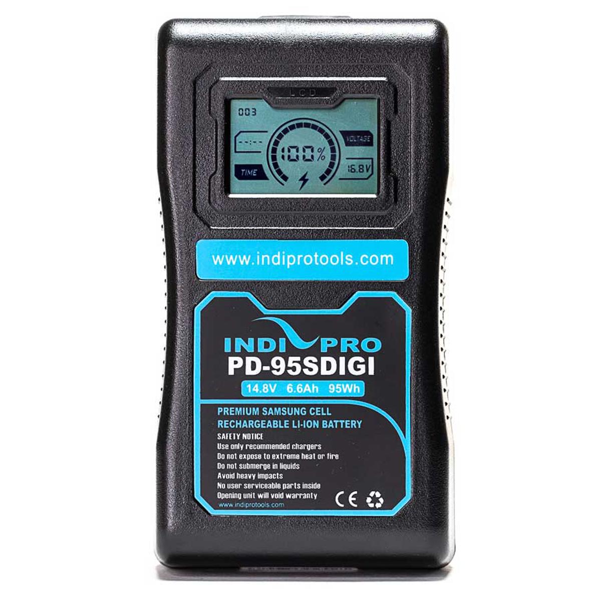 

IndiPRO PD-95SDIGI 14.8V 95Wh V-Mount Lithium-Ion Battery with LCD Display