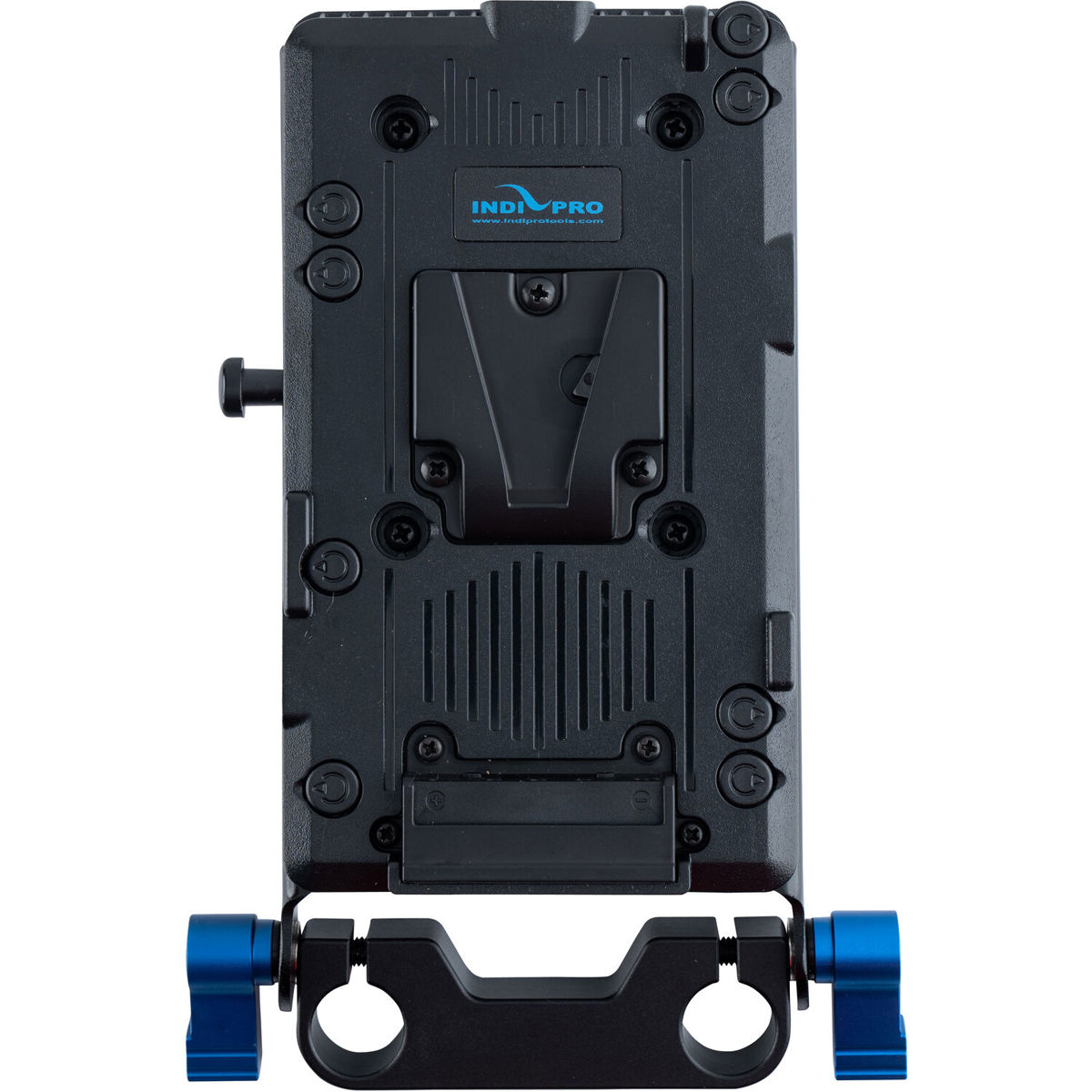 

IndiPRO V-Mount Battery Plate with 3x D-Tap Outputs and 15mm Rod Clamp