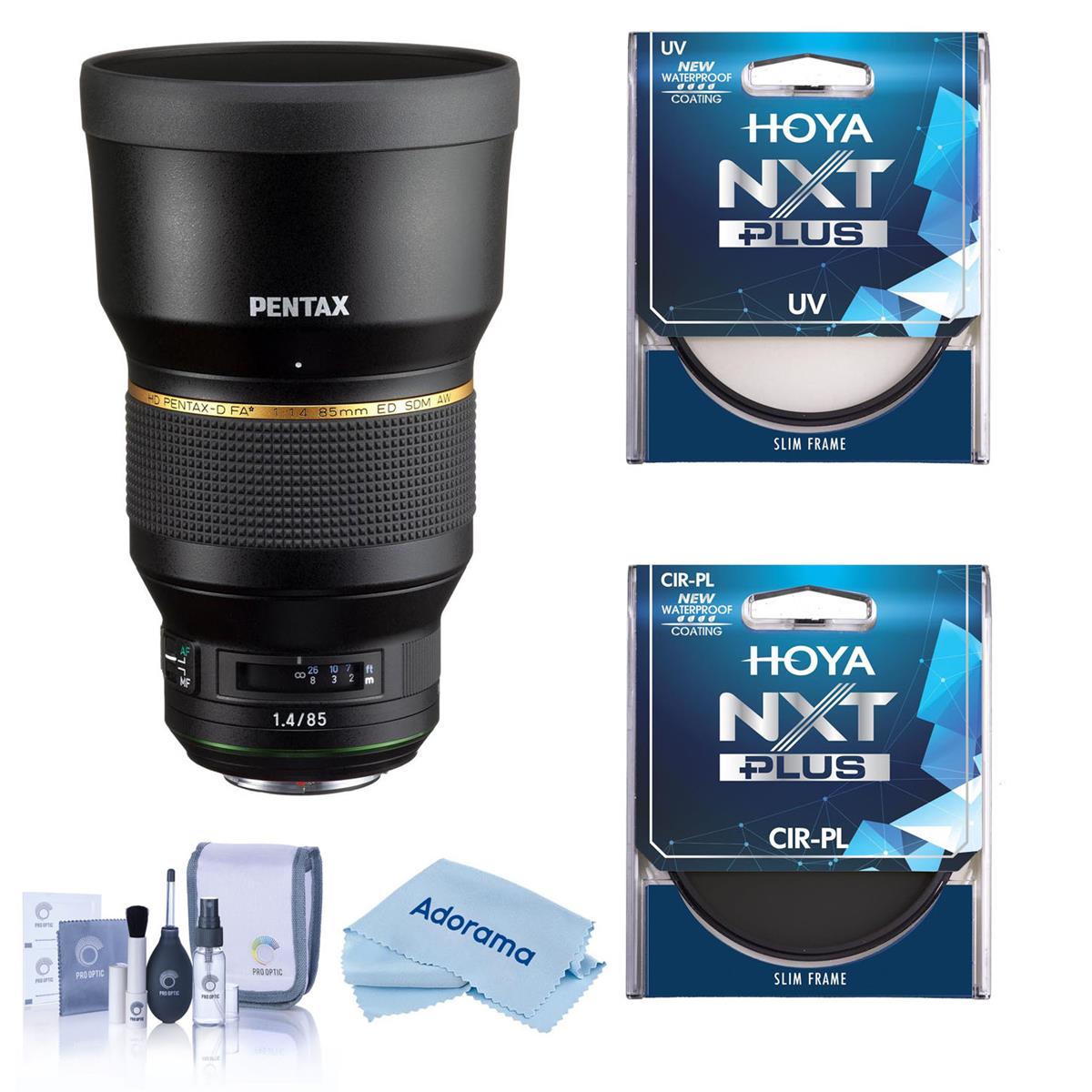 Pentax HD Pentax-D FA 85mm f/1.4 ED SDM AW Lens w/Hoya 82mm UV/CPL Filter Kit -  22890 F