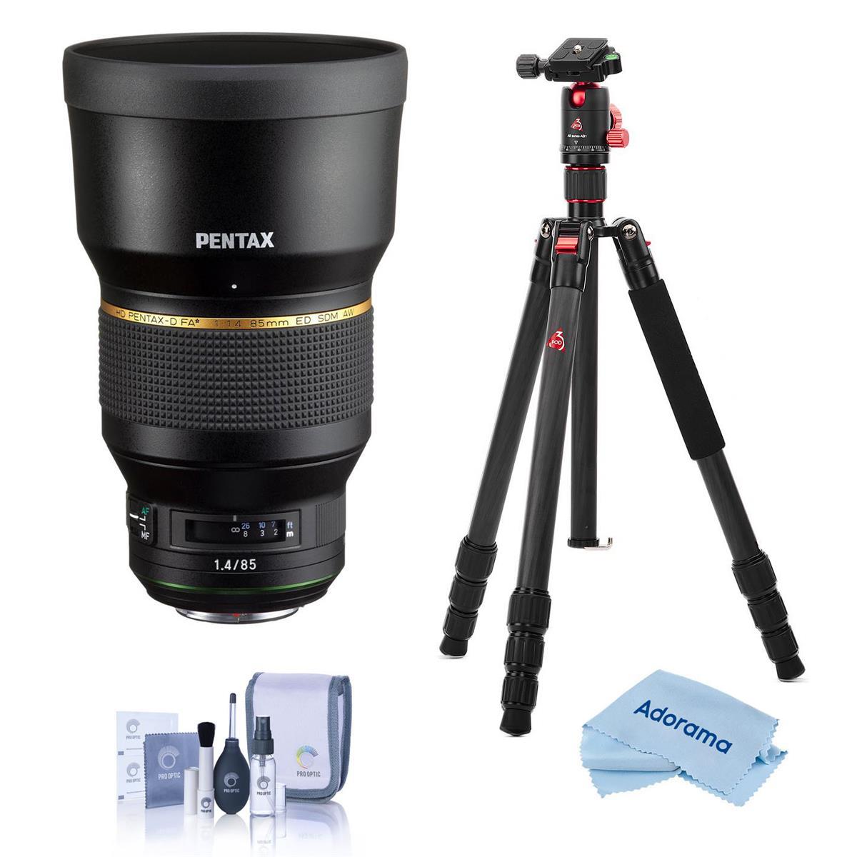 Pentax HD Pentax-D FA 85mm f/1.4 ED SDM AW Lens w/Vanguard VEO 2 GO Tripod Kit -  22890 T