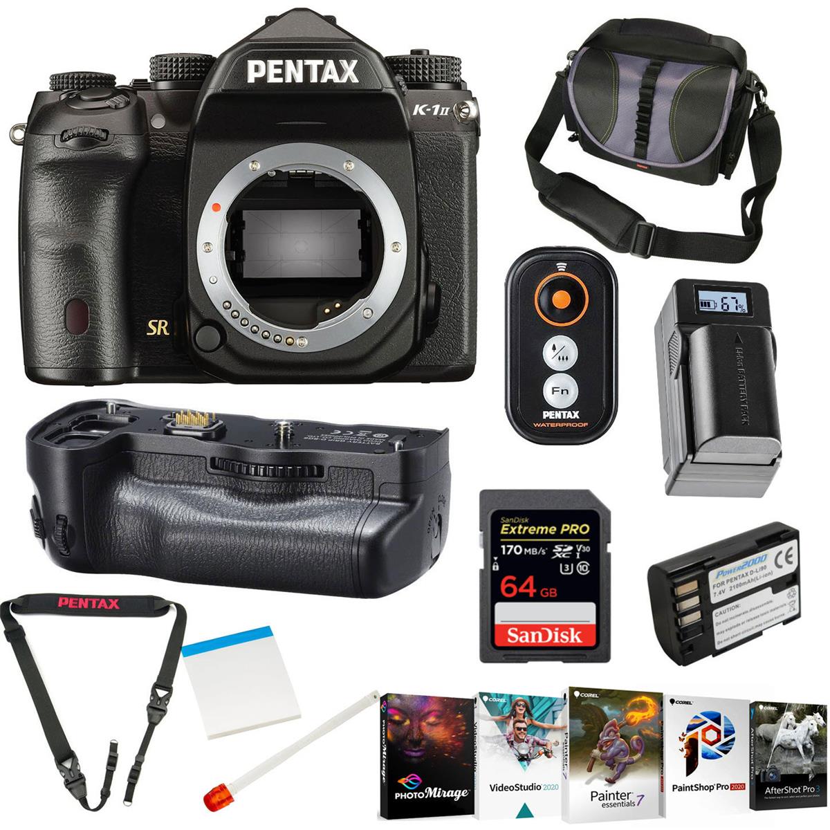 Pentax K-1 Mark II DSLR Camera (Body Only) with Premium Accessory Bundle -  15994 D