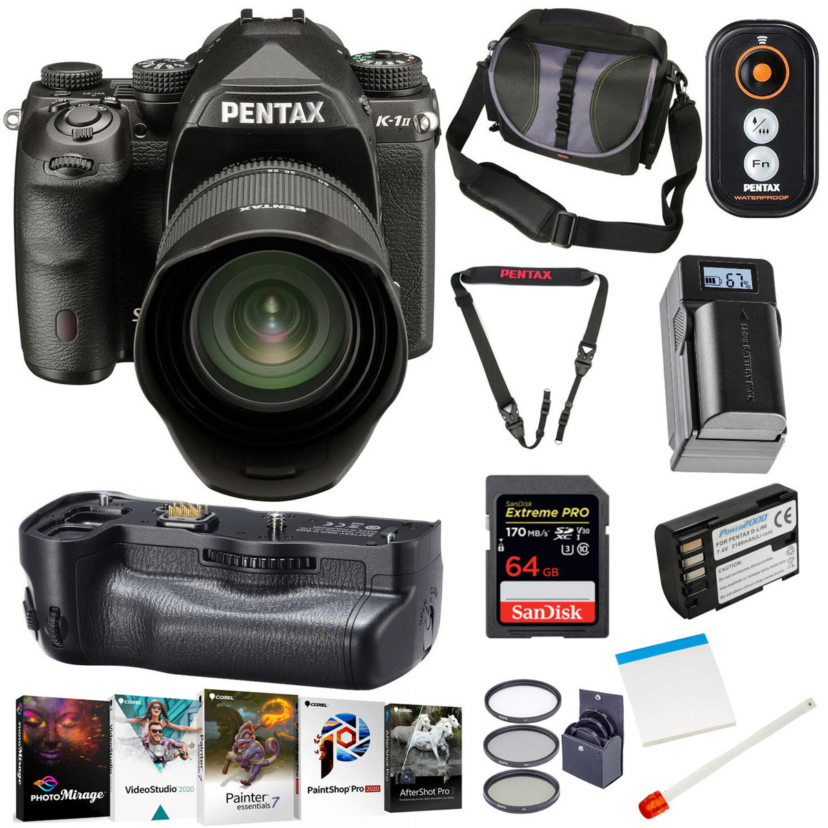 Pentax K-1 Mark II DSLR Camera with 28-105mm Lens with Premium Accessories Kit -  16064 D