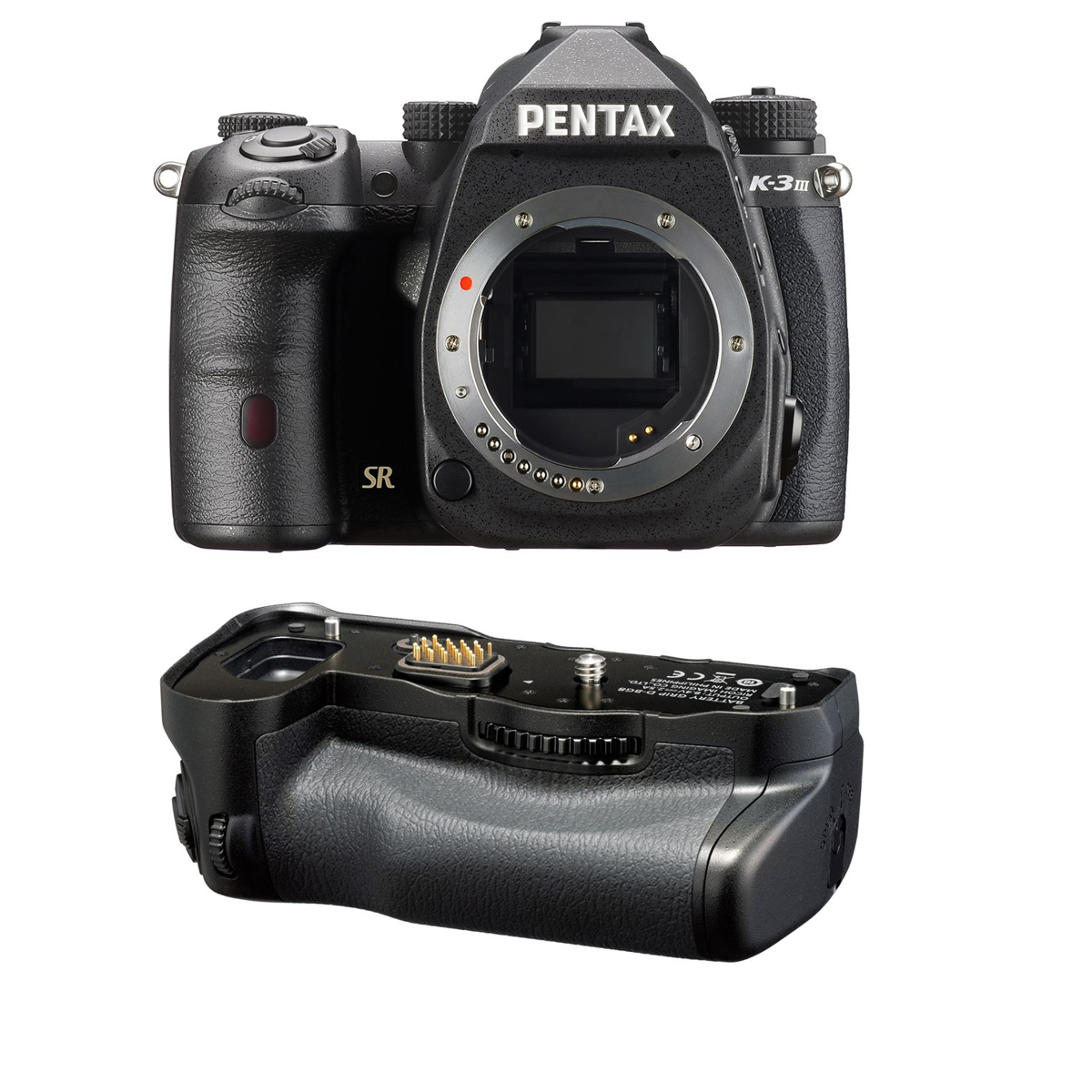 Цифровая зеркальная камера Pentax K-3 Mark III формата APS-C, черная с батарейным блоком D-BG8, черная