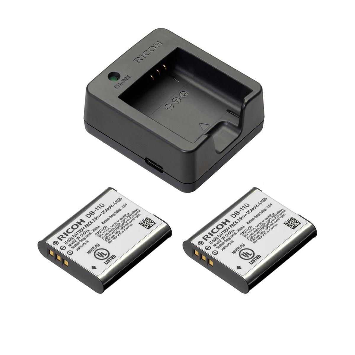 Image of Ricoh BJ-11 Battery Charger for DB-110 Battery With 2x DB110 Lithium-ion Battery