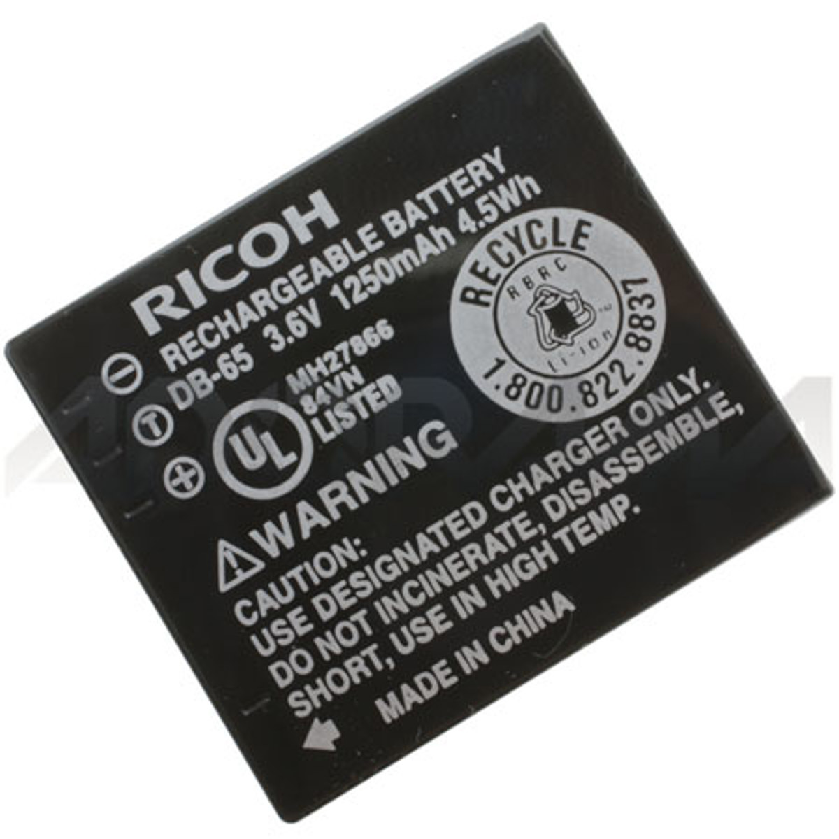 

Ricoh DB-65 3.6V 1250mAh Rechargeable Lithium-Ion Battery for Ricoh GR-II