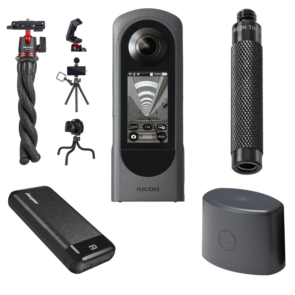 

Ricoh THETA X 360 Degree 2.25" Touchscreen Spherical Camera, w/Tripod,Power Bank