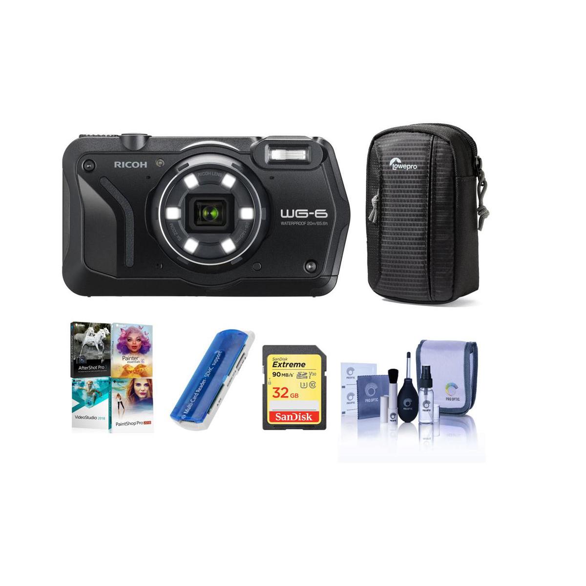 

Ricoh WG-6 Digital Camera, Black - With Free PC Accessory Bundle