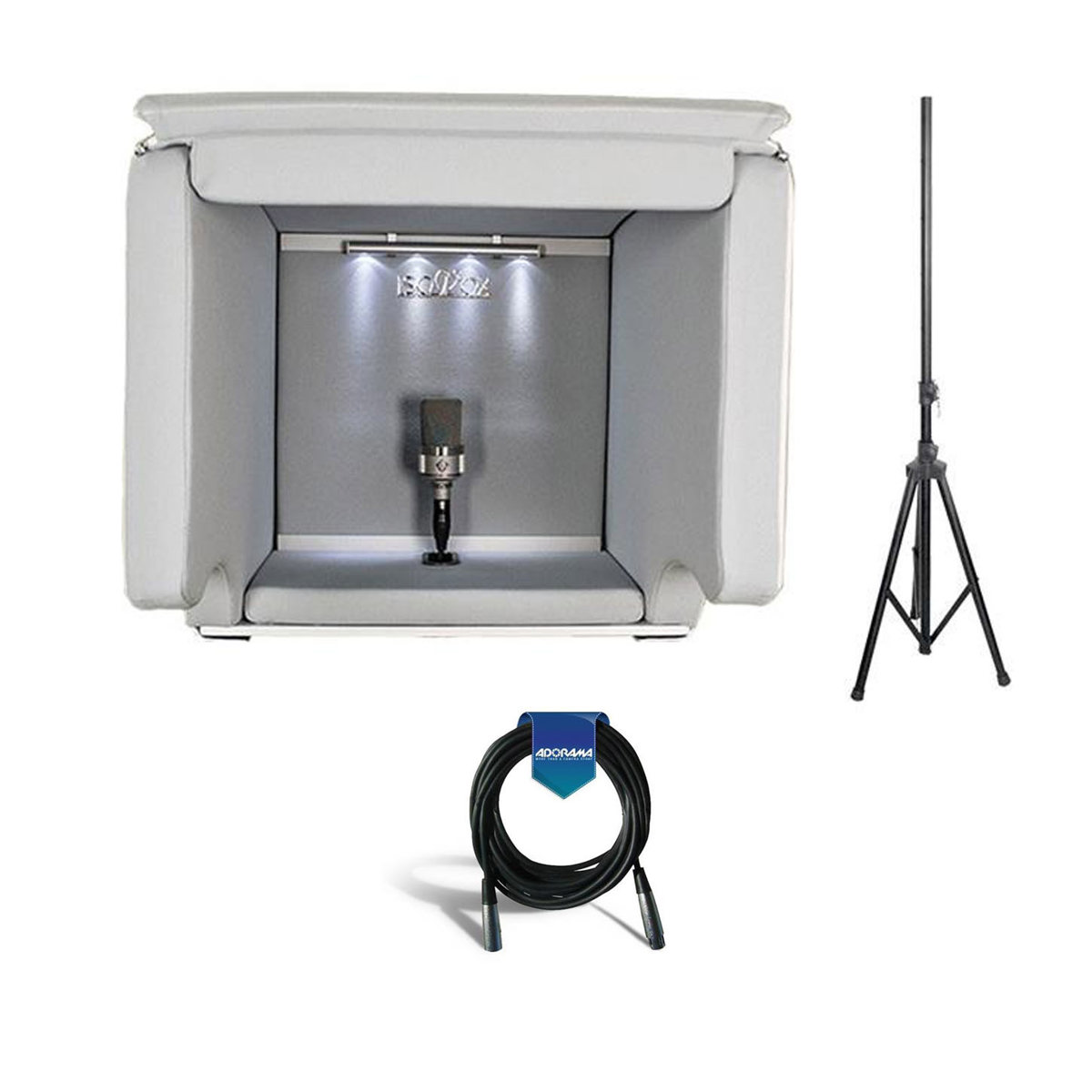 

ISOVOX 2 Portable Vocal Isolation Booth, Midnight W/20' XLR Mic Cable/6 FT Stand