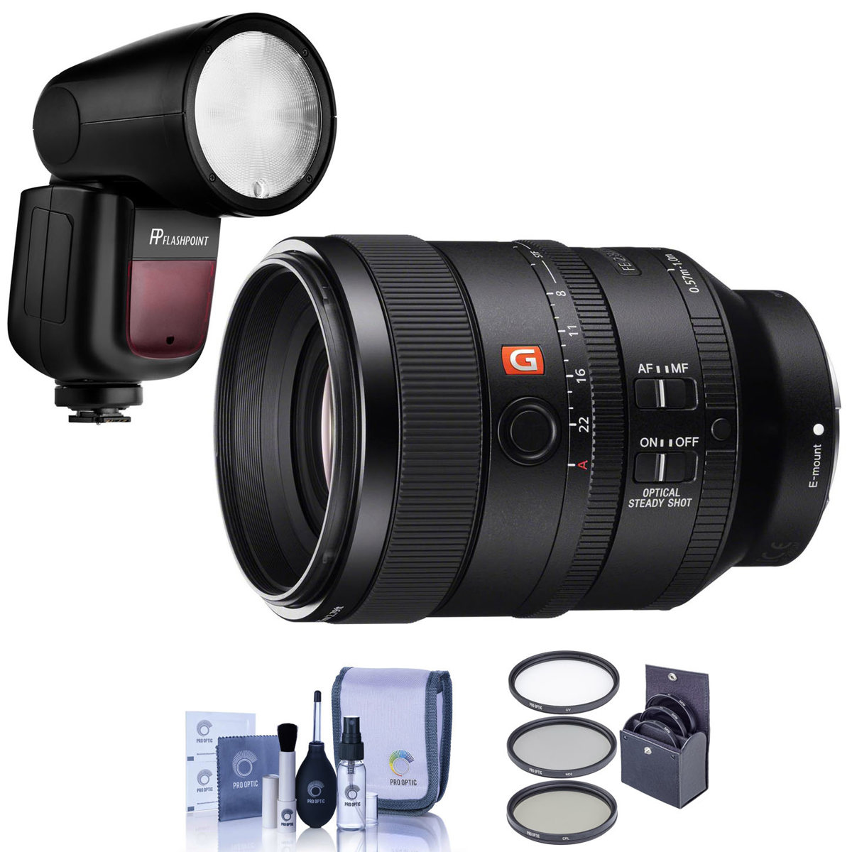 

Sony FE 100mm f/2.8 STF GM OSS Lens for Sony E w/Zoom Li-On X R2 TTL Flash Kit