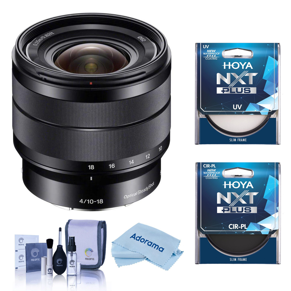 

Sony E 10-18mm f/4 OSS Lens for Sony E with Hoya 62mm UV+CPL Filter Kit