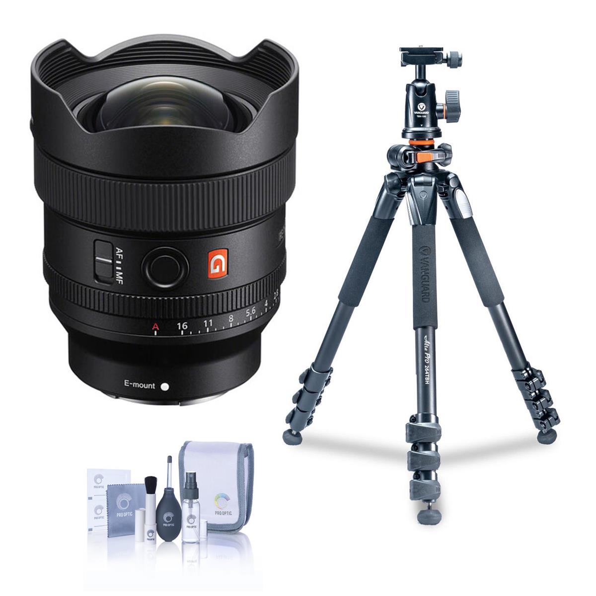 Image of Sony FE 14mm f/1.8 GM Prime Lens with Vanguard Alta Pro 264AT Tripod Kit