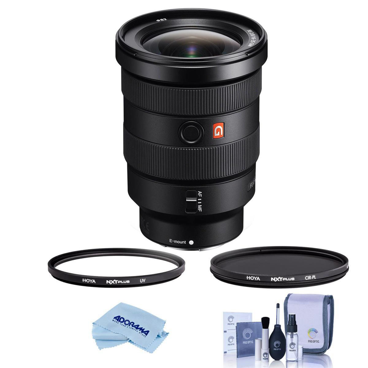 

Sony FE 16-35mm f/2.8 GM Lens for Sony E w/Hoya NXT Plus 82mm UV+CPL Filter Kit