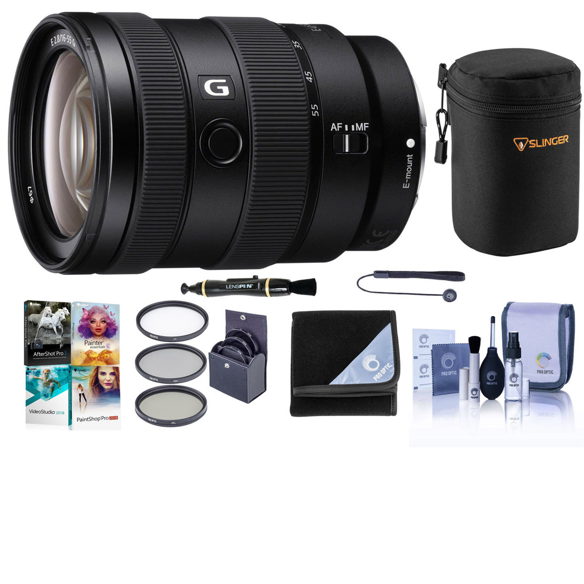 

Sony E 16-55mm f/2.8 G Lens with Free PC Software & Accessories Kit