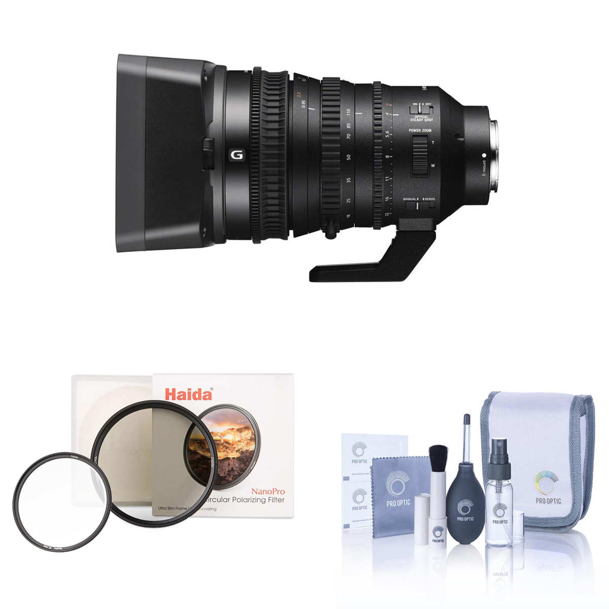 

Sony E PZ 18-110mm f/4.0 G OSS Lens for Sony E w/Haida 95mm CPL+Clear Filter Kit