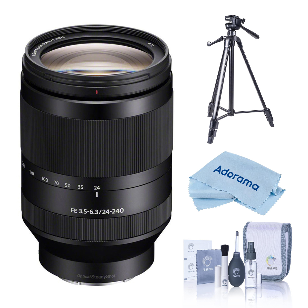 

Sony FE 24-240mm f/3.5-6.3 OSS Lens for Sony E with Vesta 203AGH Tripod Kit