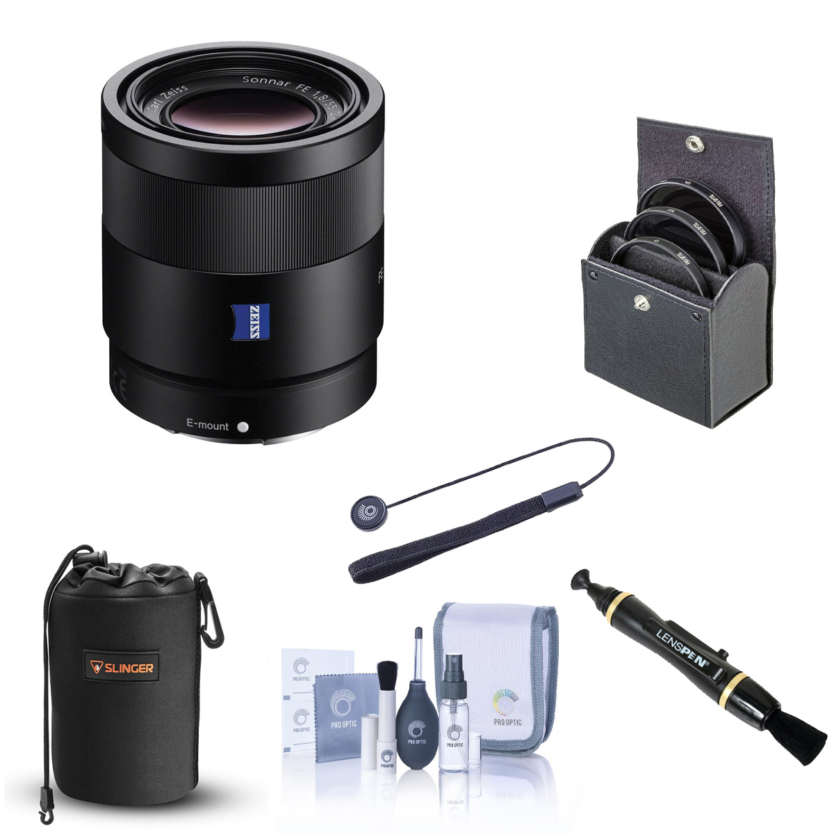 

Sony Sonnar T* FE 55mm f/1.8 ZA Lens for Sony E with Essentials Kit