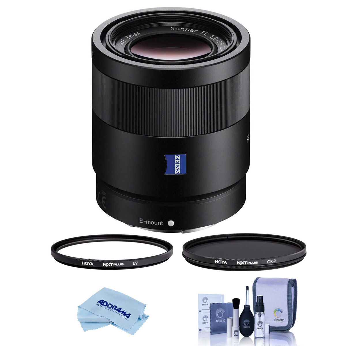 

Sony Sonnar T* FE 55mm f/1.8 ZA Lens for Sony E with Hoya 49mm UV+CPL Filter Kit