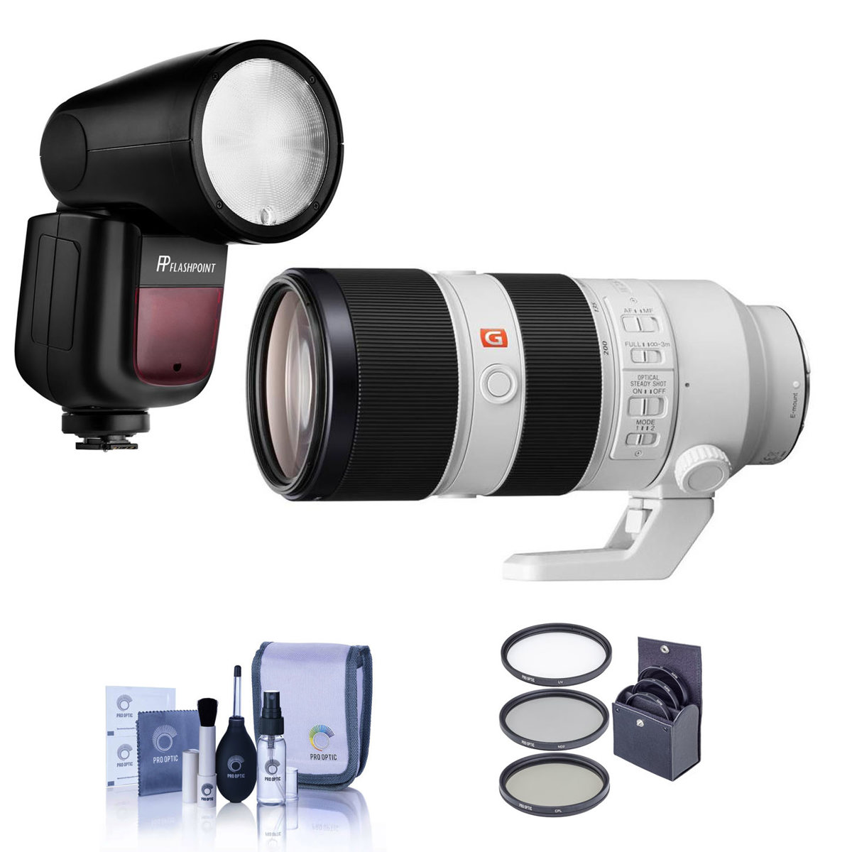 

Sony FE 70-200mm f/2.8 GM OSS Lens for Sony E with Zoom Li-on X R2 TTL Flash Kit