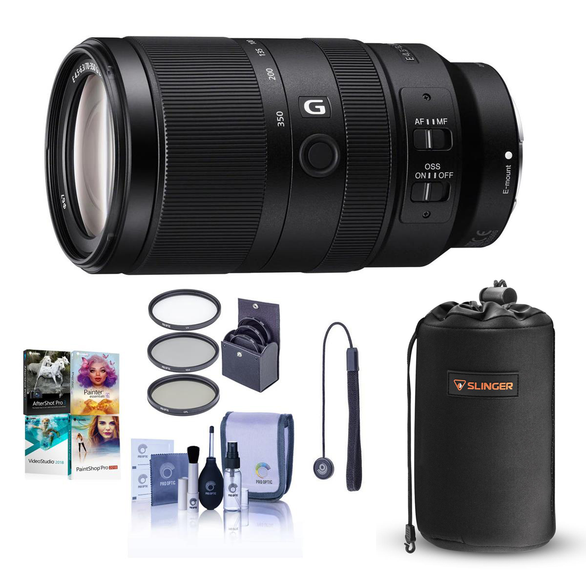 

Sony E 70-350mm f/4.5-6.3 G OSS Lens with PC Software & Accessories Kit