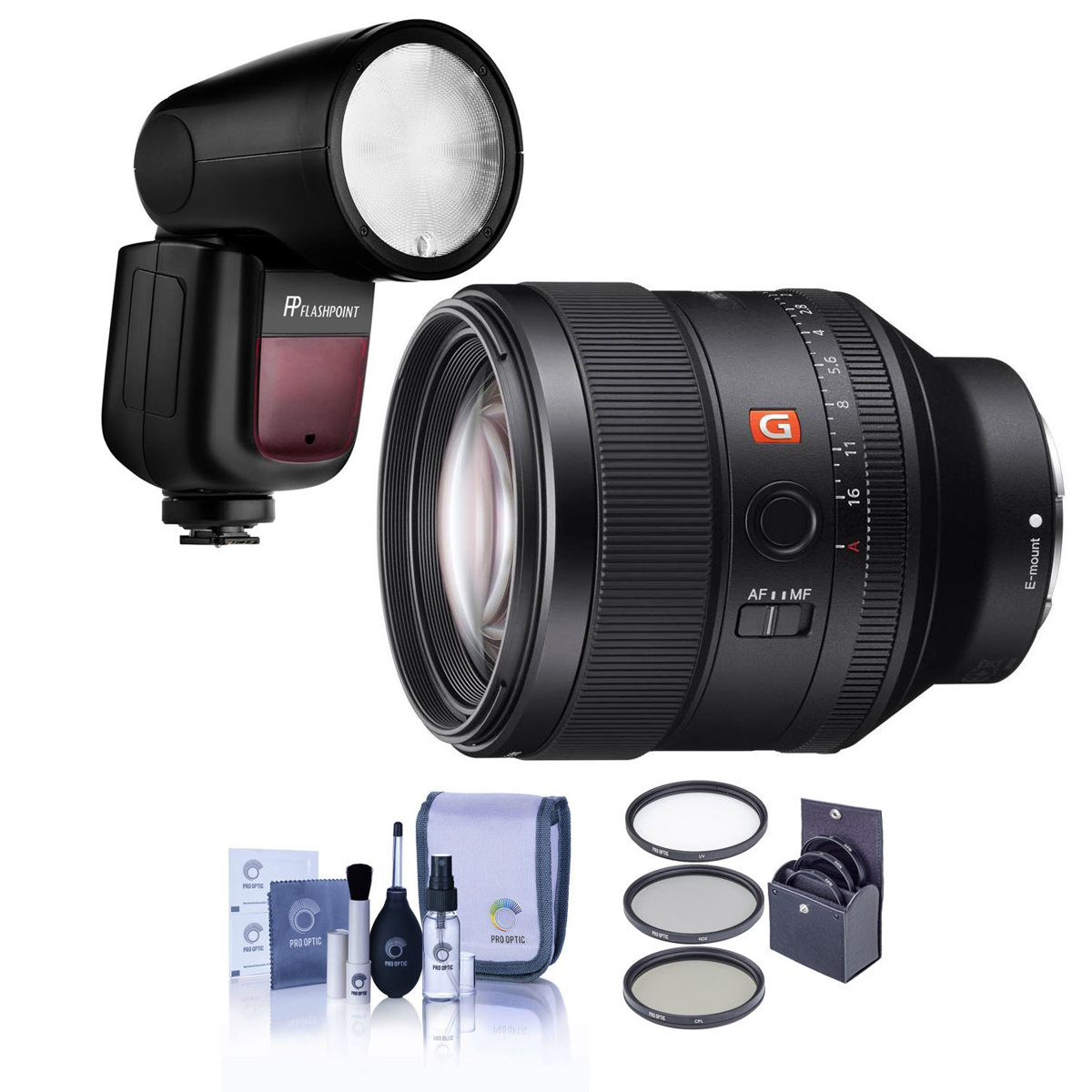 

Sony FE 85mm f/1.4 GM Lens for Sony E w/Flashpoint Zoom Li-on X R2 TTL Flash Kit