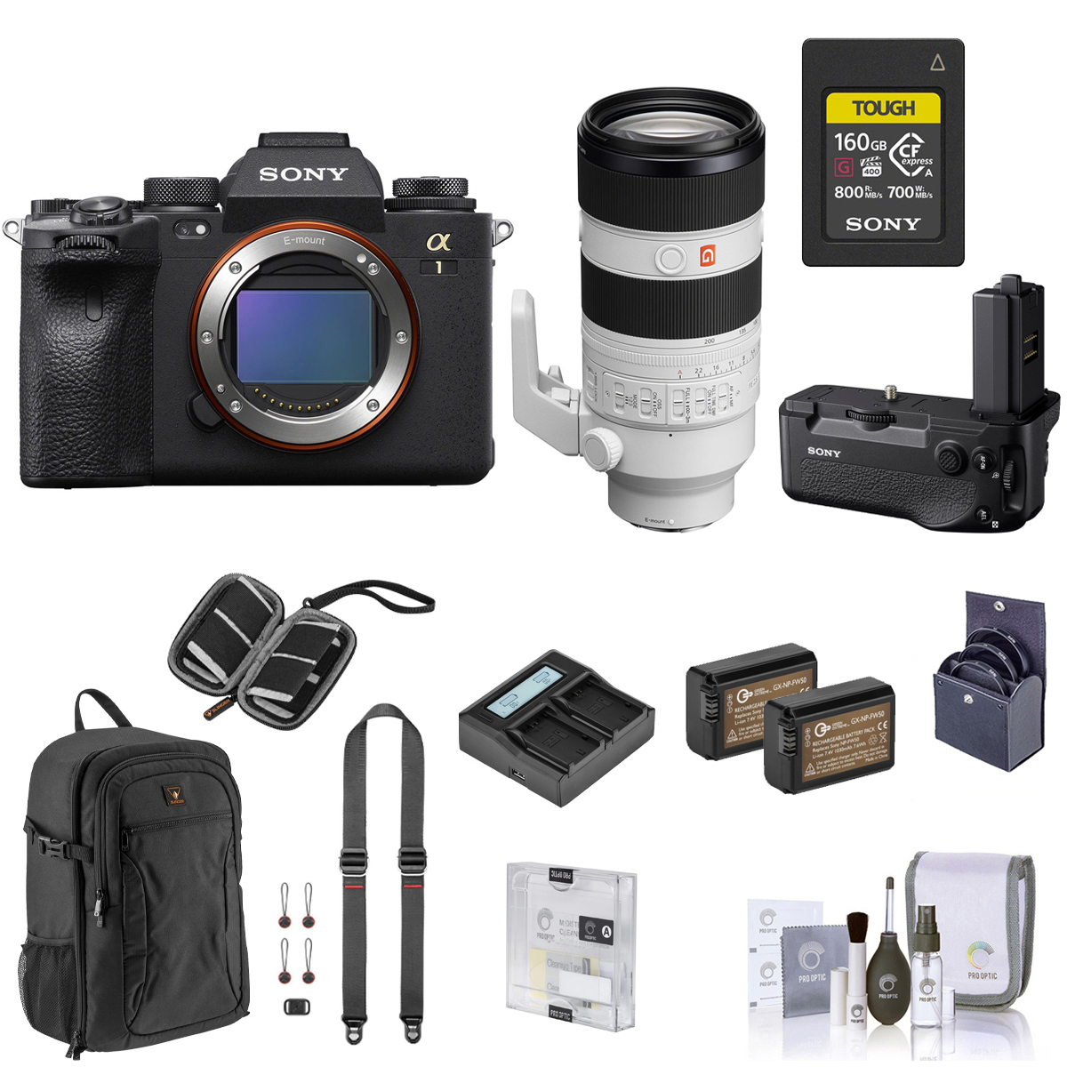 

Sony Alpha a1 Camera w/FE 70-200mm f/2.8 GM OSS II Lens & Grip, Complete Kit