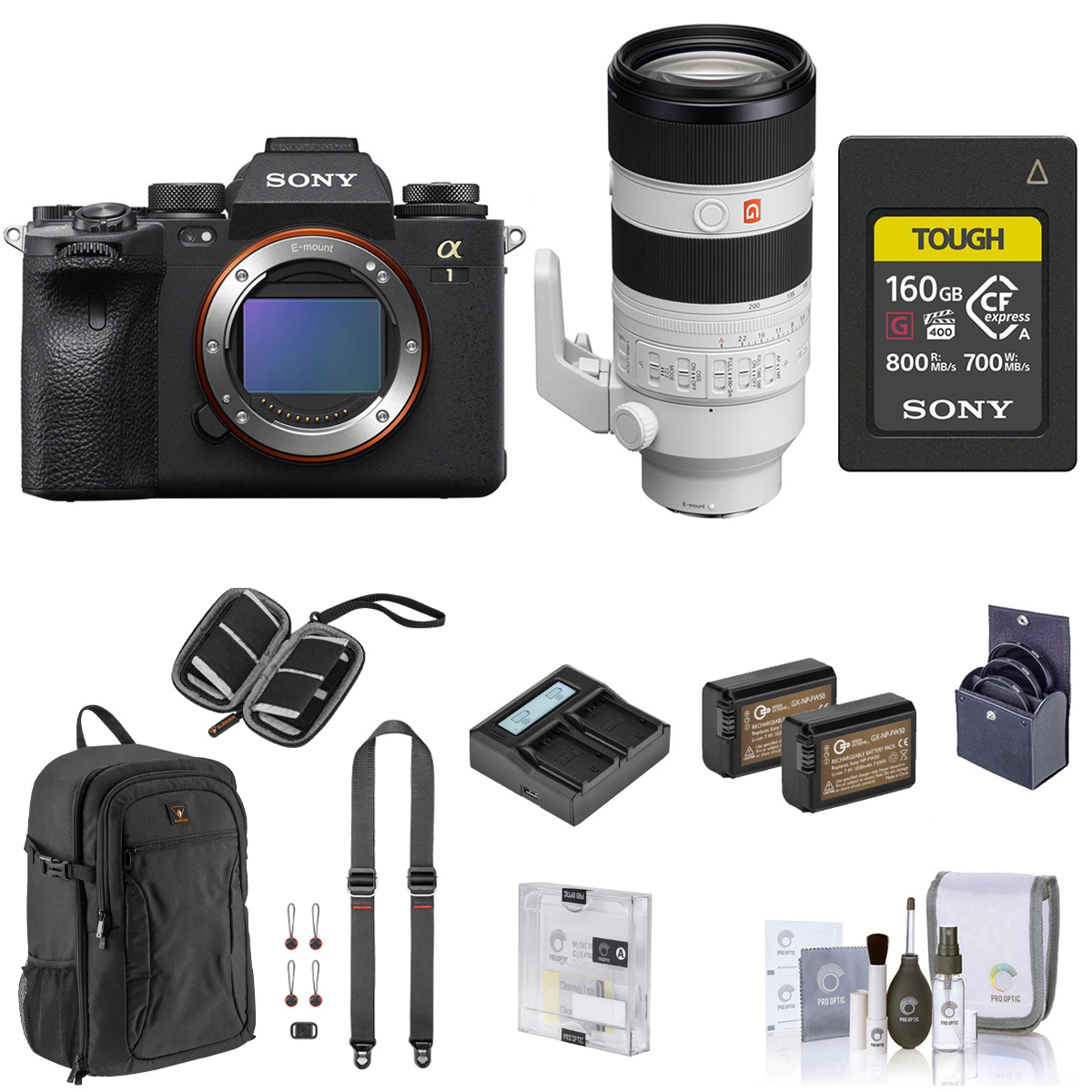 

Sony Alpha a1 Camera w/FE 70-200mm f/2.8 GM OSS II Lens, Bundle w/Essentials Kit