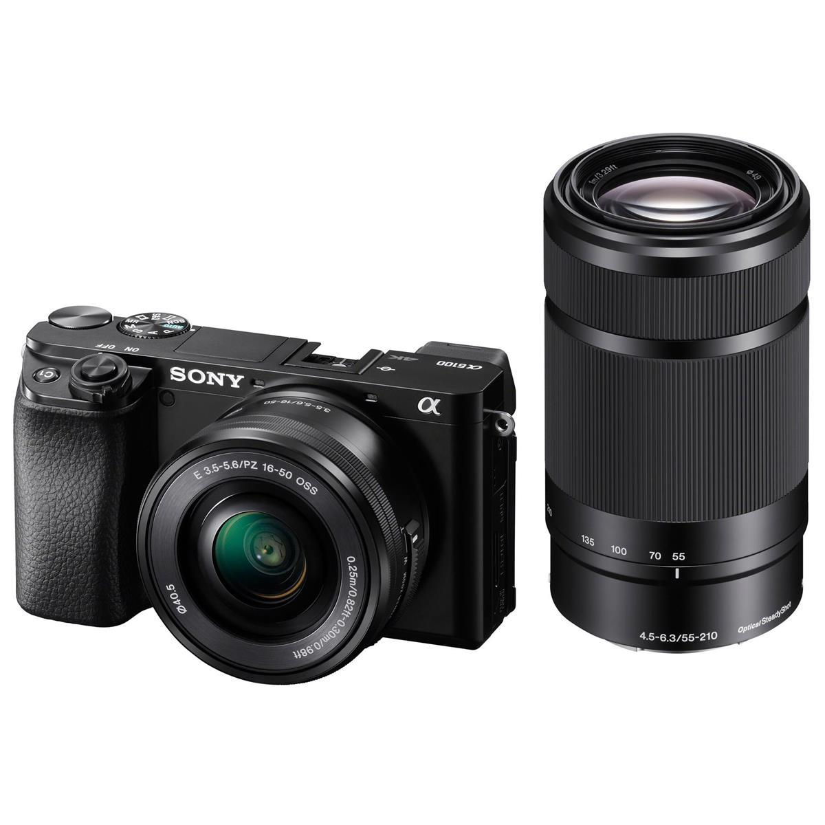 Sony Alpha a6100 Mirrorless Digital Camera with 16-50mm & 55-210mm Lenses