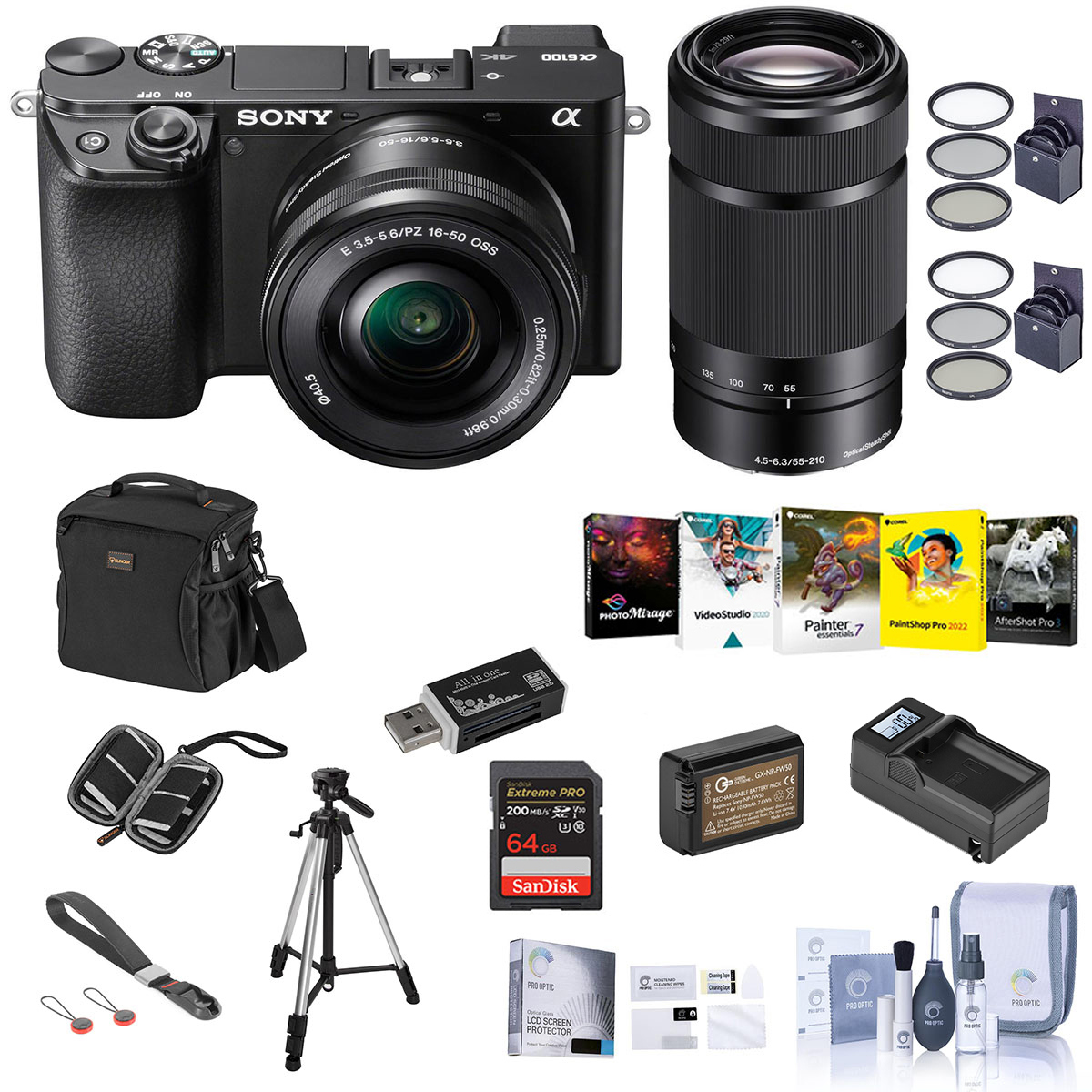 

Sony Alpha a6100 Mirrorless Camera with 16-50mm & 55-210mm Lenses W/Premium Acc