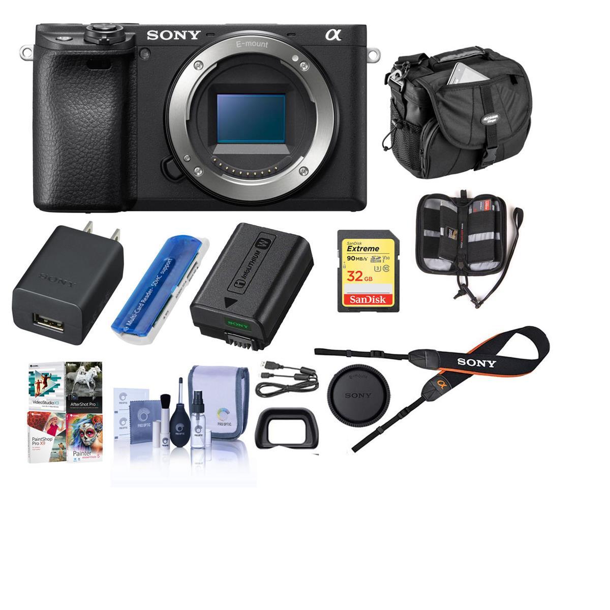 Sony Alpha a6400 Mirrorless Digital Camera Body - With Free PC Accessory Bundle