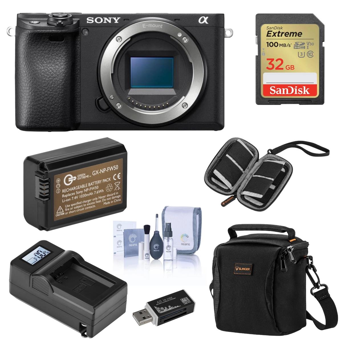 Sony Alpha a6400 Mirrorless Digital Camera Body - With Free Mac Accessory Bundle