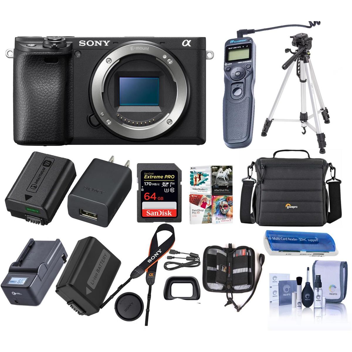 Sony Alpha a6400 Mirrorless Camera with Premium Accessory Bundle