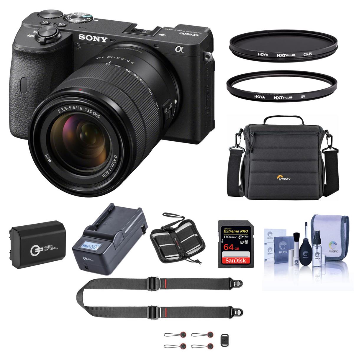 Sony Alpha a6600 Mirrorless Digital Camera with 18-135mm Lens W/Accessory Bundle
